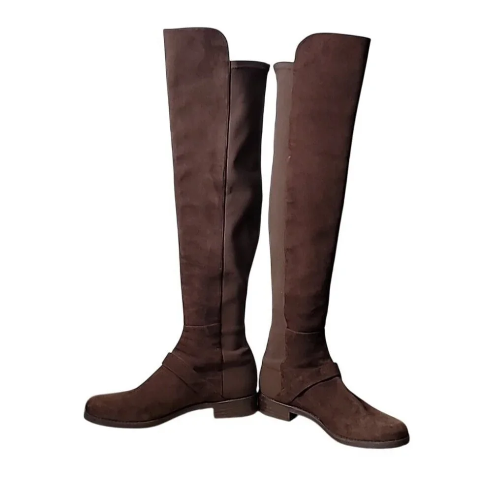 Stuart Weitzman 5050 Siella Walnut Suede Over -the-knee Boots size 6-6.5